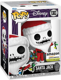 Précommande-Funko Pop-Disney-The Nightmare Before Christmas 30th Anniversary-1383-Santa Jack Glow in The Dark-Amazon Exclusive
