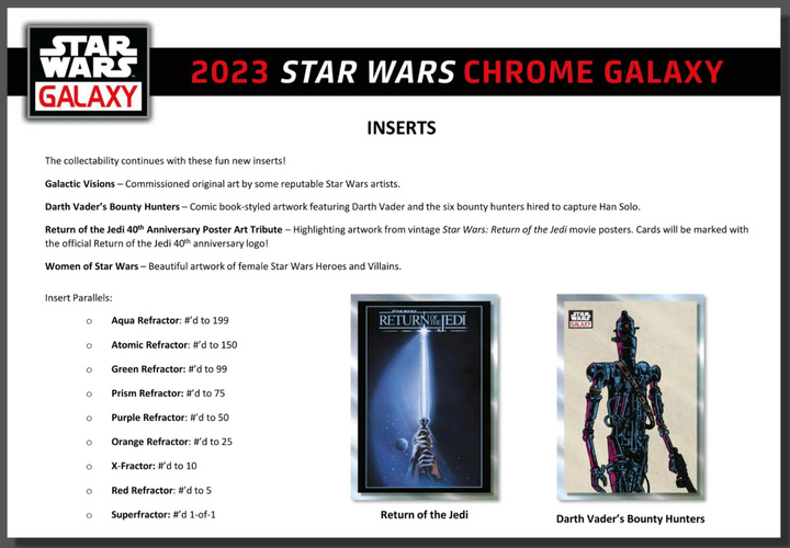 2023 Topps Chrome Star Wars Galaxy Hobby Box