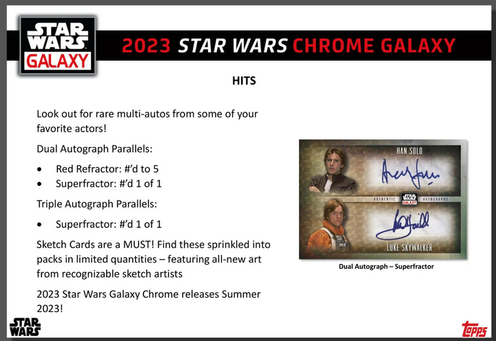 2023 Topps Chrome Star Wars Galaxy Hobby Box