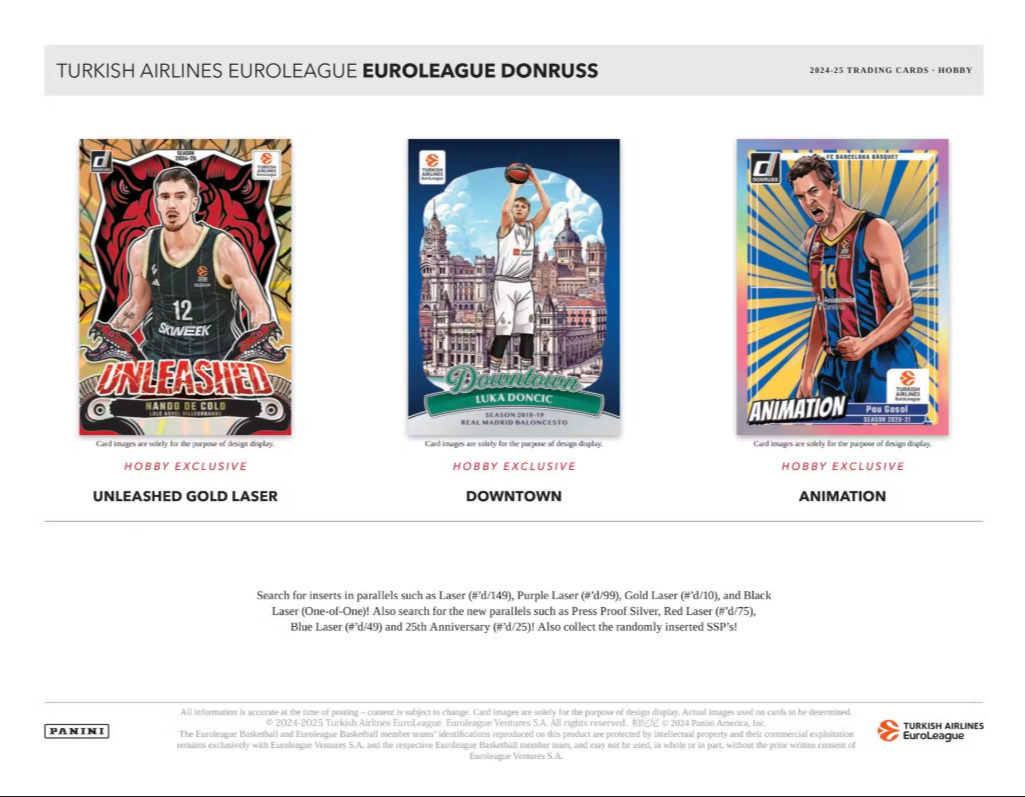 2024-25 Panini Donruss Turkish Airlines EuroLeague Basketball Hobby Box