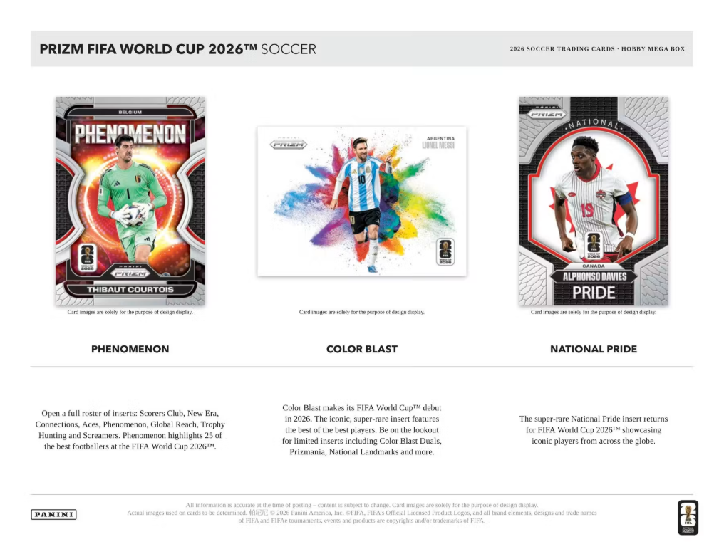 2026 Panini Prizm FIFA World Cup Soccer Mega Hobby Box