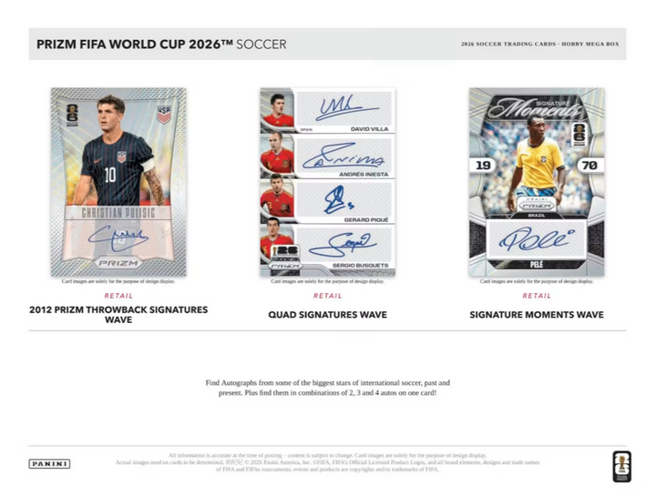 2026 Panini Prizm FIFA World Cup Soccer Mega Hobby Box