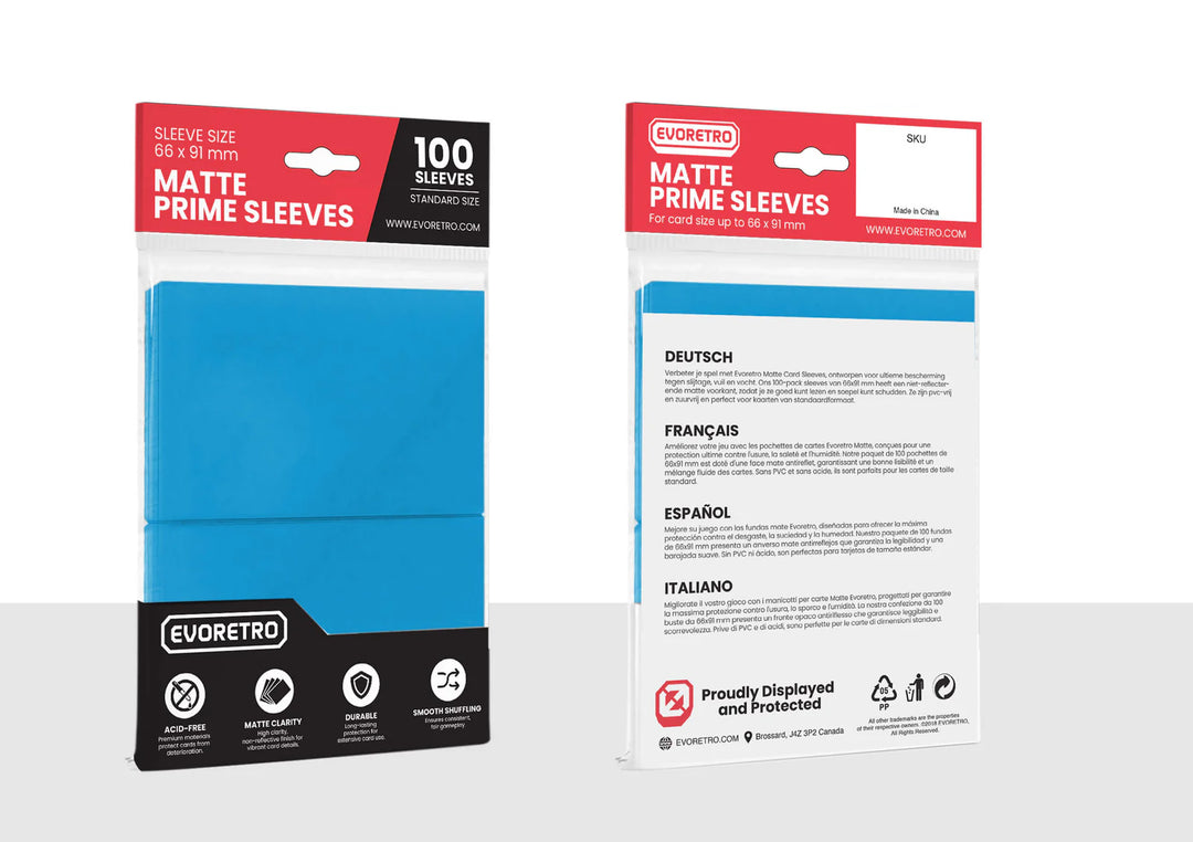 Evoretro Matte Card Sleeves Standard Size Light Blue