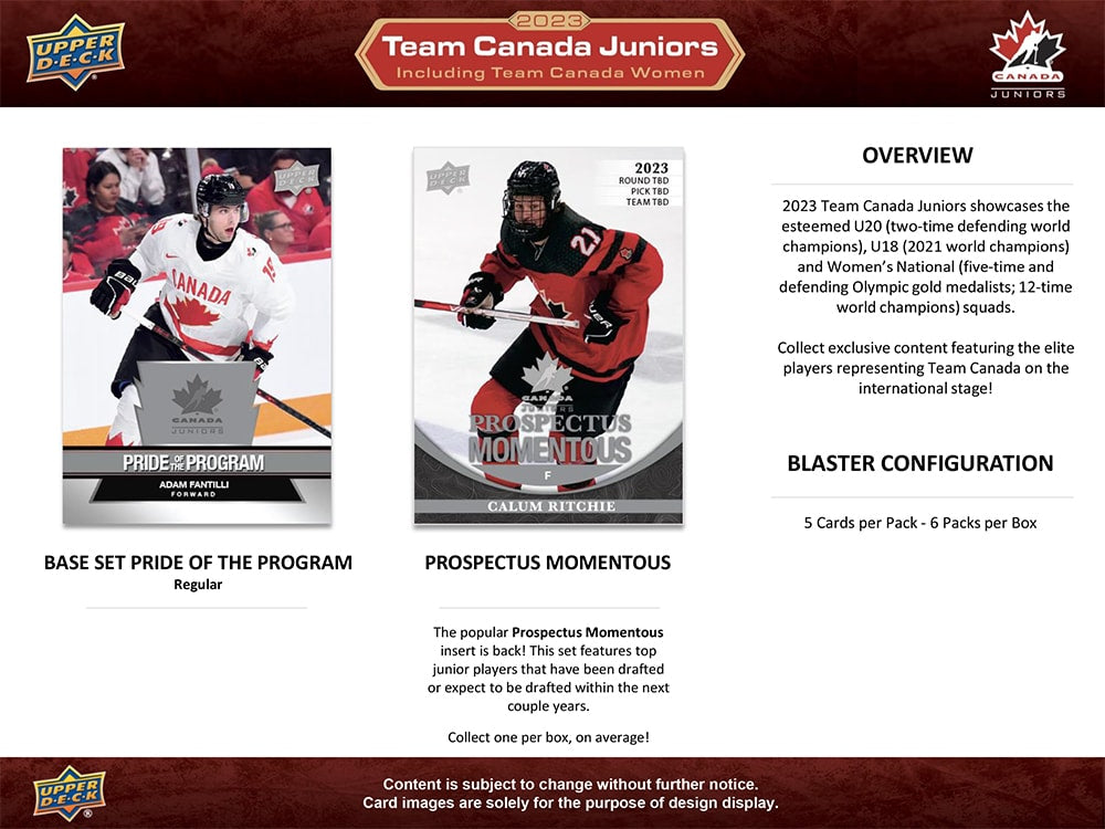 2023 Upper Deck Team Canada Blaster