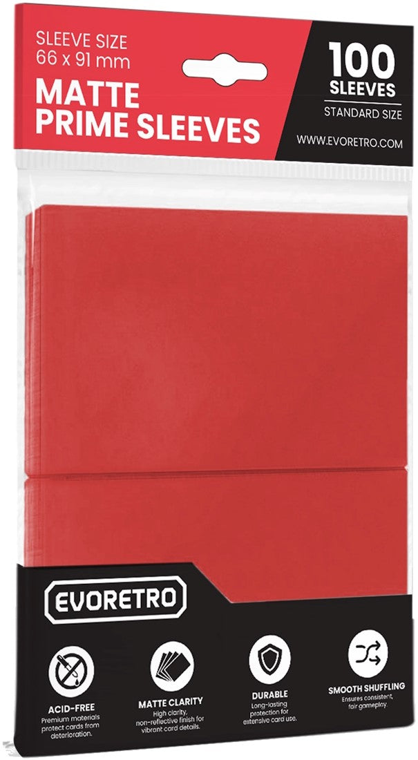 Evoretro Matte Card Sleeves Standard Size Red