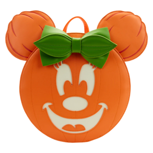 Loungefly-Mini Backpack-Disney-GITD Face Minnie Pumpkin
